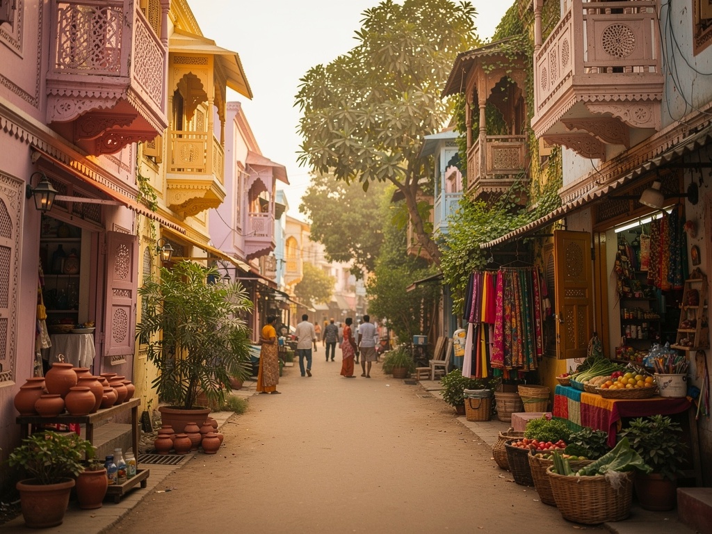 Traditional Gujarati street scene near Dandi